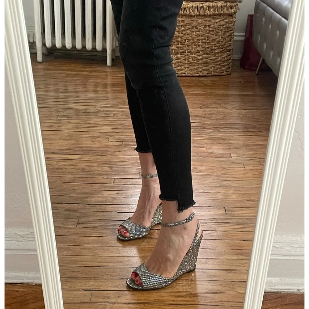 SJP (Sarah Jessica Parker) Glitter Wedge “Boca” Sandals (size 37.5) - Picture 10 of 14